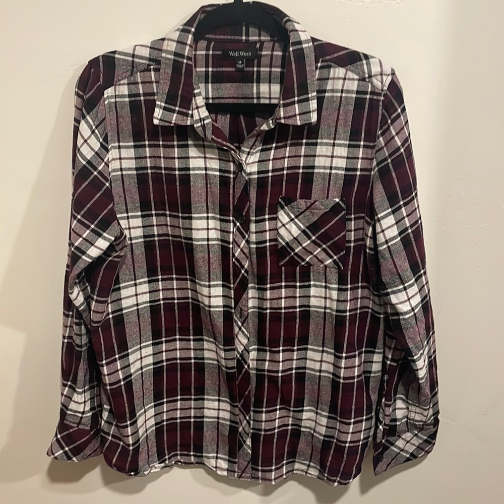 Well Worn burgundy‎ flannel medium